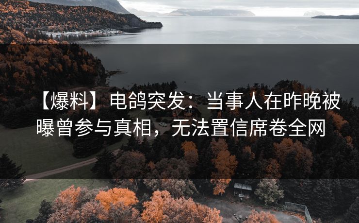 【爆料】电鸽突发：当事人在昨晚被曝曾参与真相，无法置信席卷全网