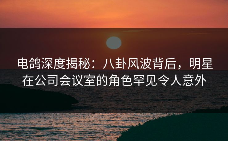 电鸽深度揭秘：八卦风波背后，明星在公司会议室的角色罕见令人意外